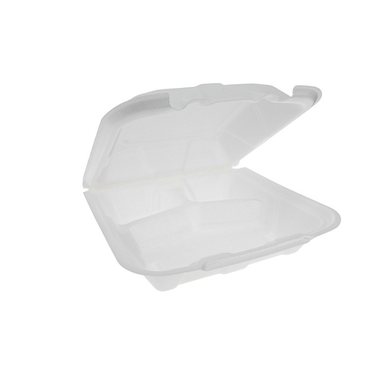VALU PLUS 9X9 3 COMPARTMENT WHITE FOAM CONTAINER