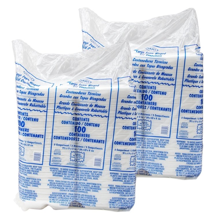 DART 9X9 3 CPMT FOAM HINGED CONTAINER