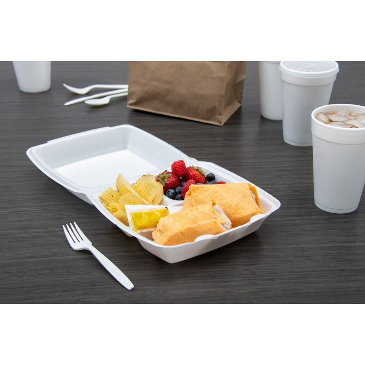 DART 9X9 3 CPMT FOAM HINGED CONTAINER