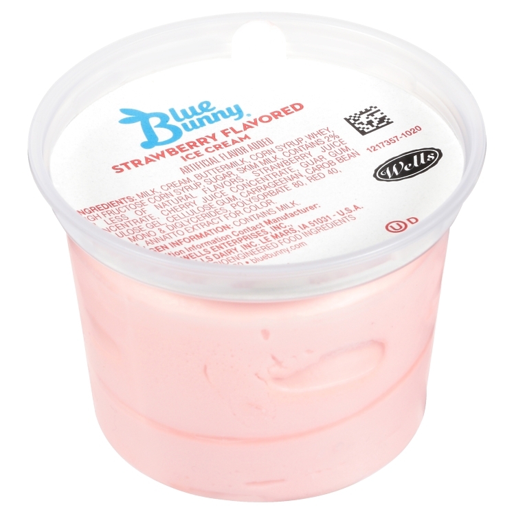 BLUE BUNNY ICE CREAM CUPS STRAWBERRY FROZEN 48/4OZ