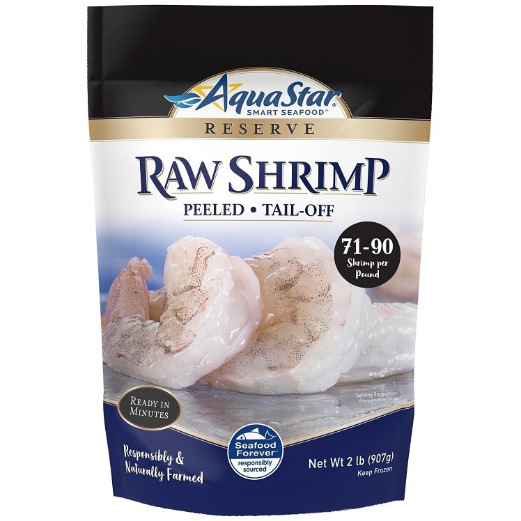 AQUA STAR WHITE SHRIMP PIECES PER POUND PEELED TAIL-OFF 71-90
