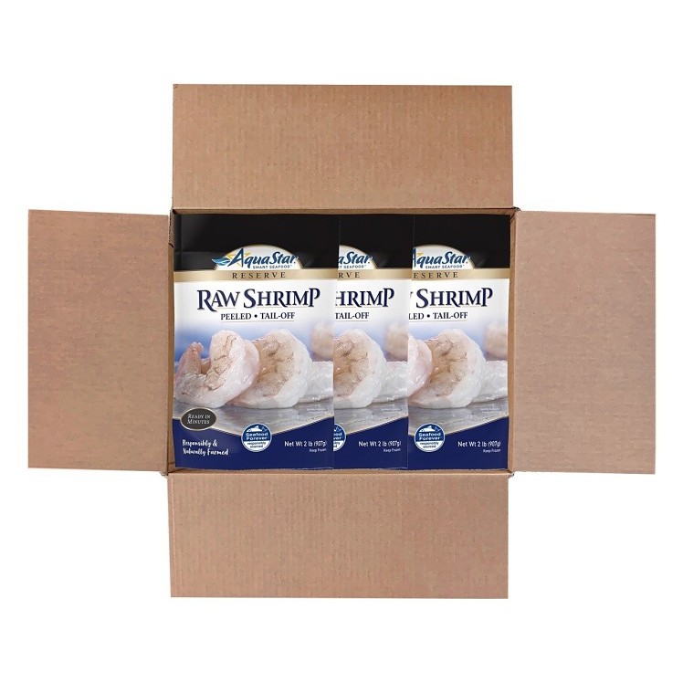 AQUA STAR WHITE SHRIMP PIECES PER POUND PEELED TAIL-OFF 71-90