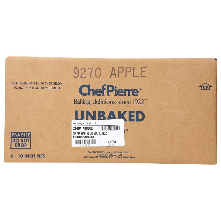 CHEF PIERRE APPLE PIE 10 INCHES DEEP DISH UNBAKED
