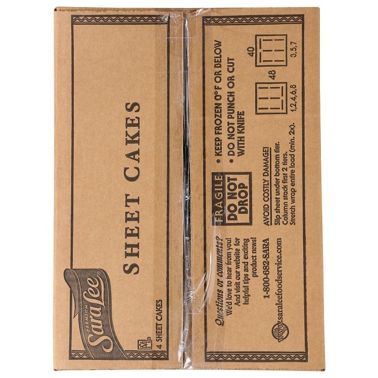 SARA LEE CHOCOLATE CAKE HALF SHEET ICED UNSLICED