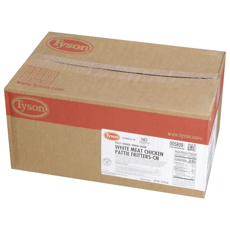 TYSON CHICKEN PATTY BREADED BREAST MEAT 3.1 OZ
