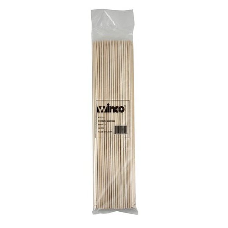 DWL INDUSTRIES/WINCO 12 INCH BAMBOO SKEWERS 100 EACH PER BAG
