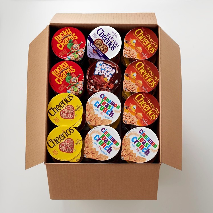 GENERAL MILLS CEREAL, ASSORTED SINGLE SERVE CUP SHELF  STABLE