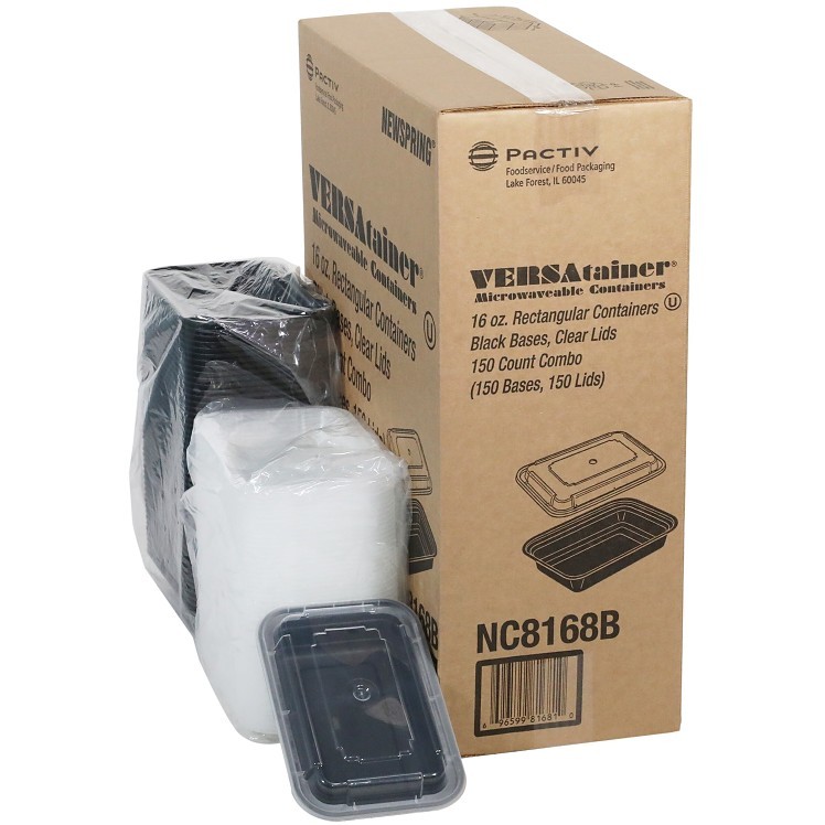 NEWSPRING 16 OZ 1 COMPARTMENT PLASTIC CONTAINER W/ LID