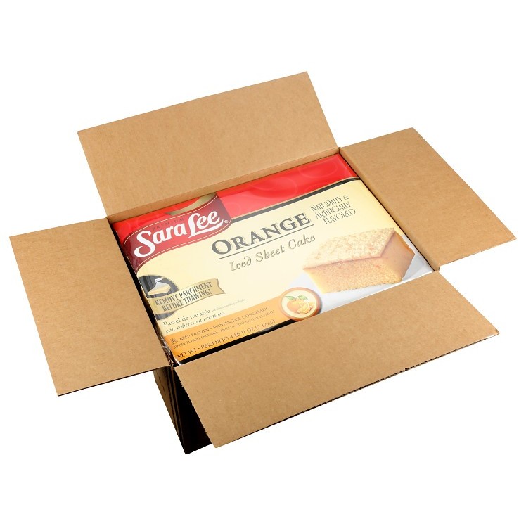 SARA LEE BAKERY CAKE SHEET ORANGE ICED 1/2 SHEET UNSLICED