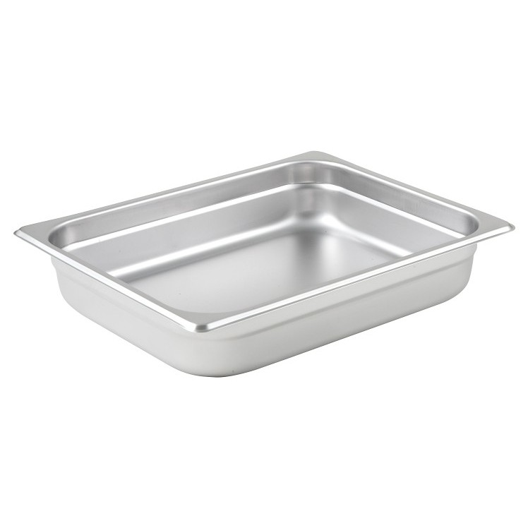 WINCO STEAM PAN STAINLESS STEEL HALF SIZE 2.5 INCH DEEP