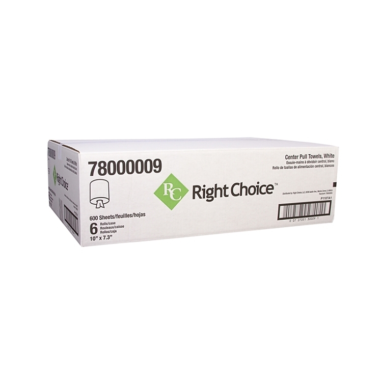 RIGHT CHOICE 7.3 IN X 10 FT WHITE PAPER TOWEL