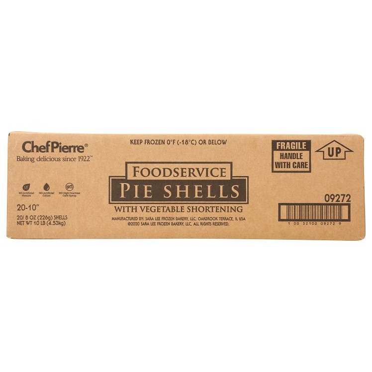 CHEF PIERRE PIE SHELLS UNBAKED 10 INCH