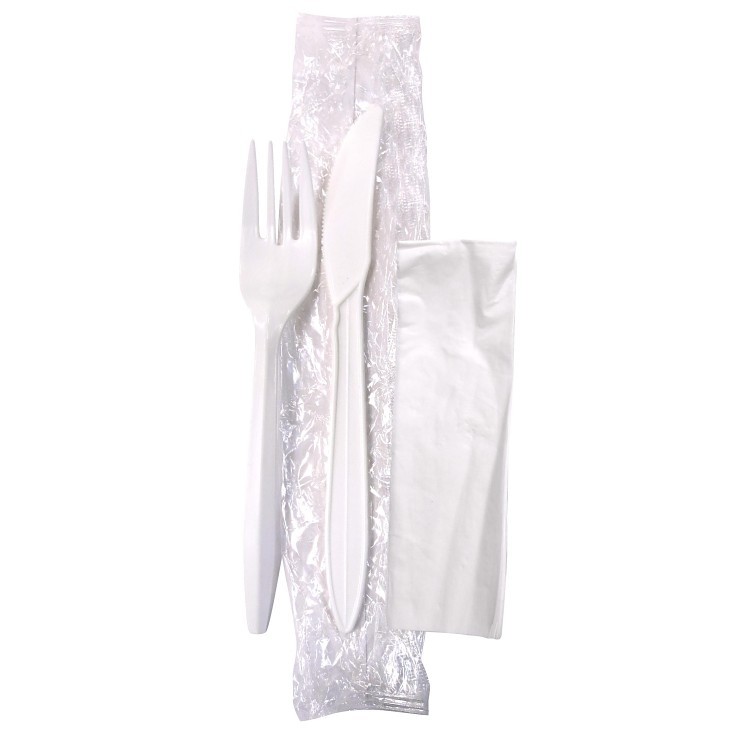 CRYSTAL WARE WHITE POLYPROPYLENE K-FOLD CUTLERY KIT