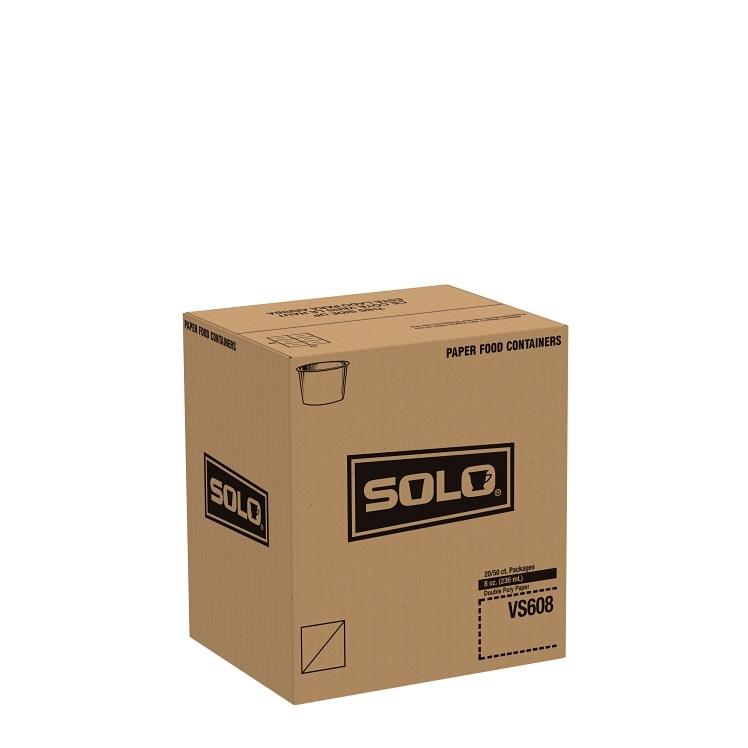 SOLO 8 OZ DOUBLE POLY PAPER FOOD CONTAINER