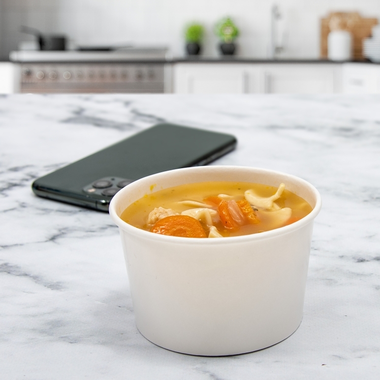 SOLO 8 OZ DOUBLE POLY PAPER FOOD CONTAINER