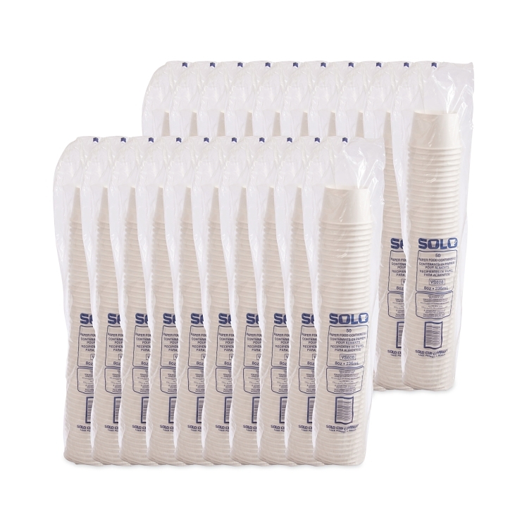 SOLO 8 OZ DOUBLE POLY PAPER FOOD CONTAINER