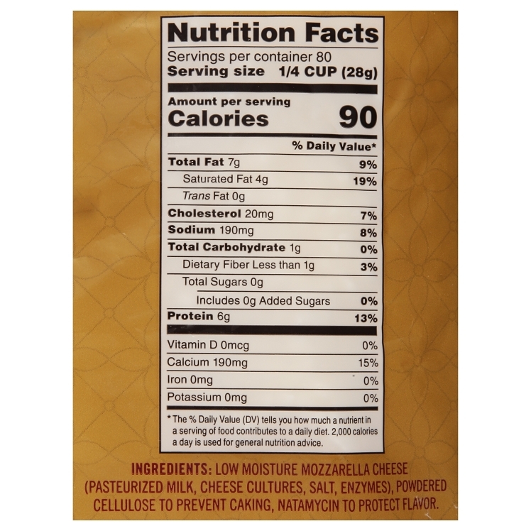 SAPUTO GOLD WHOLE MILK MOZZARELLA CHEESE SHREDDED