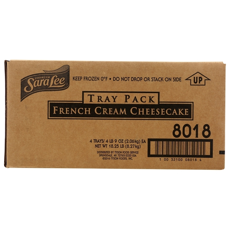 SARA LEE FRENCH CREAM CHEESECAKE 8X15 INCH TRAY UNSLICED