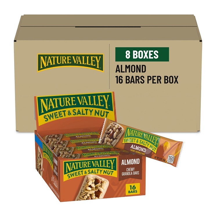 NATURE VALLEY GRANOLA BAR WITH ALMOND SWEET AND SALTY SNACK