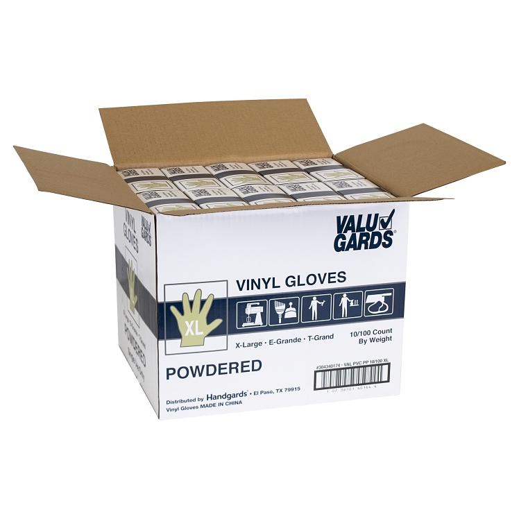VALUGARDS EXTRA LARGE POWDERED VINYL GLOVES