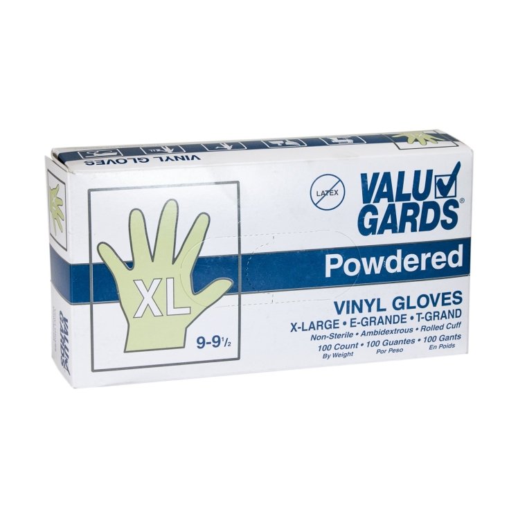 VALUGARDS EXTRA LARGE POWDERED VINYL GLOVES