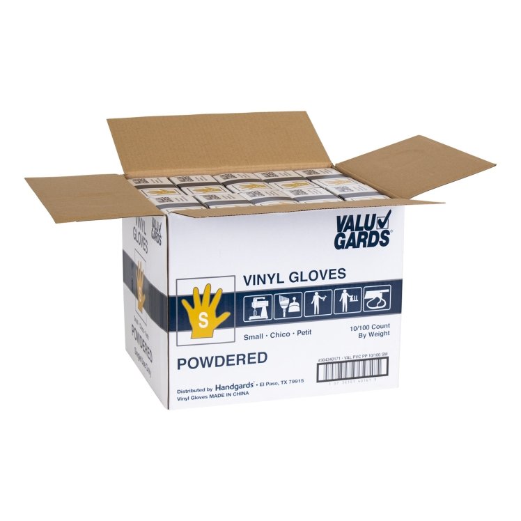 VALUGARDS VINYL GLOVES SMALL POWDERED