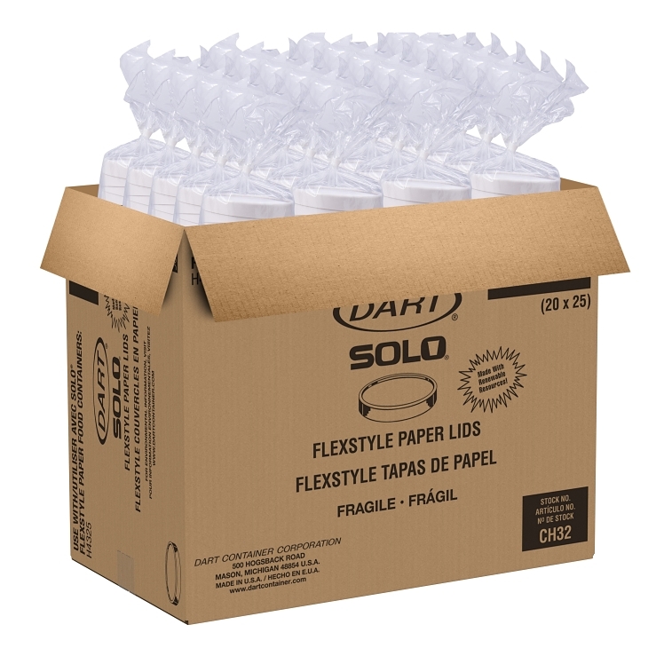 SOLO 32OZ FLEXSTYLE DSP PAPER NON-VENTED WHITE LID