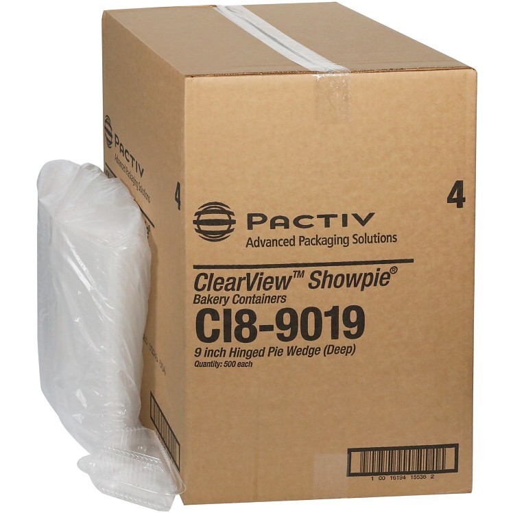 PACTIV BLACK 9 INCH 1 COMPARTMENT PIE WEDGE CONTAINER