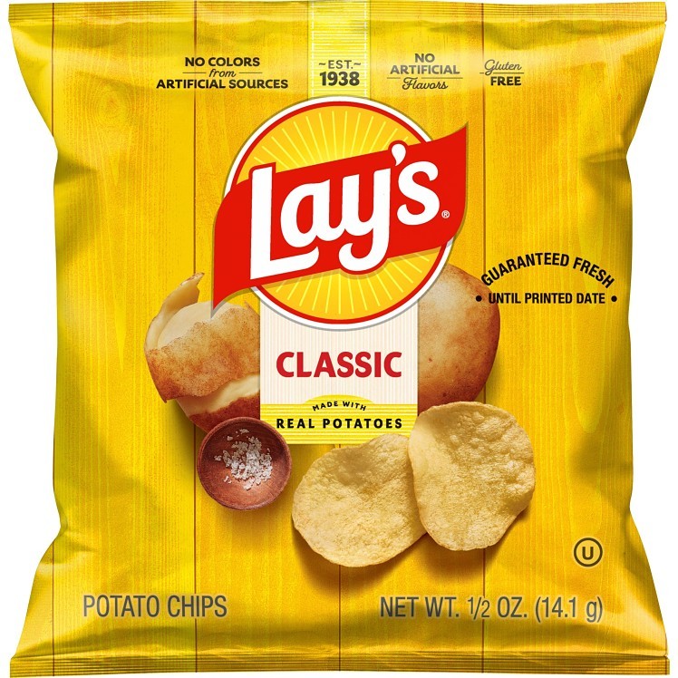 LAYS POTATO CHIPS CLASSIC FUN SIZE 0.5 OZ