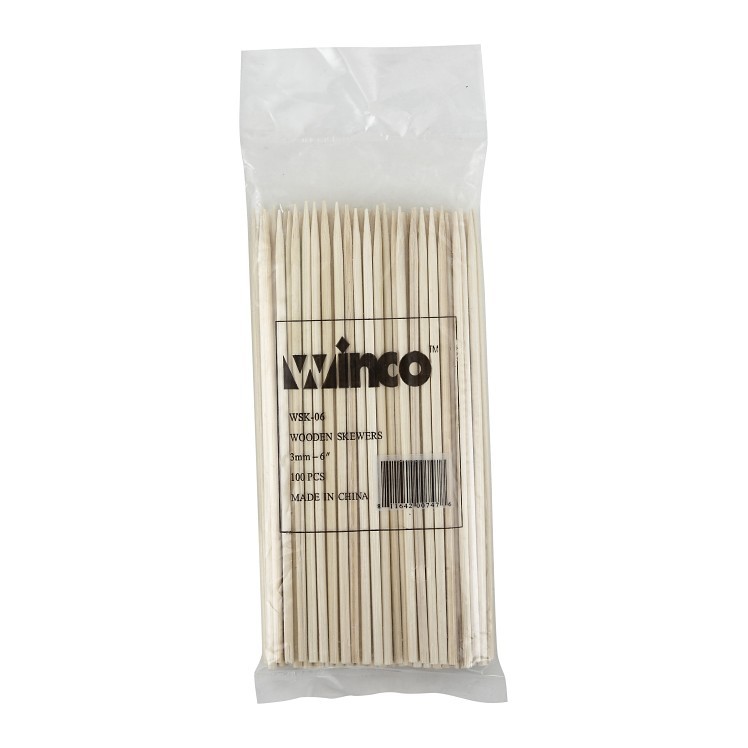 WINCO BAMBOO SKEWER 6 100 PER BAG