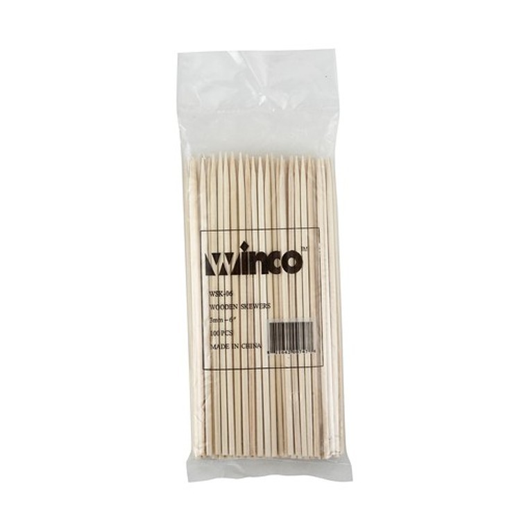 WINCO BAMBOO SKEWER 6 100 PER BAG