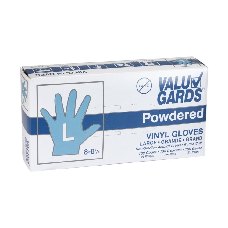 VALUGARDS LARGE POWDERED VINYL GLOVES