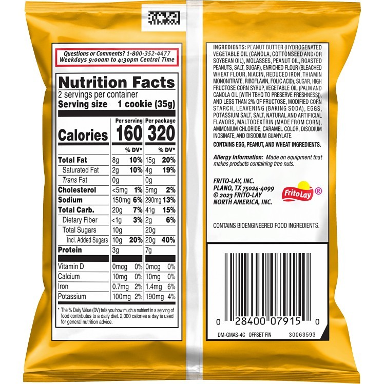 GRANDMA'S FRITO LAY GRANDMA'S COOKIES PEANUT BUTTER