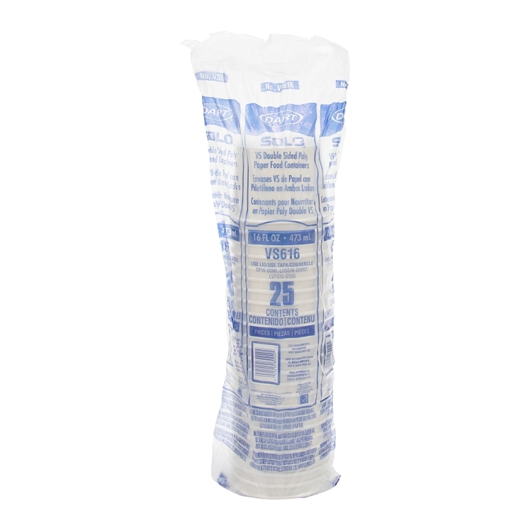 SOLO 16 OZ DOUBLE POLY PAPER FOOD CONTAINER