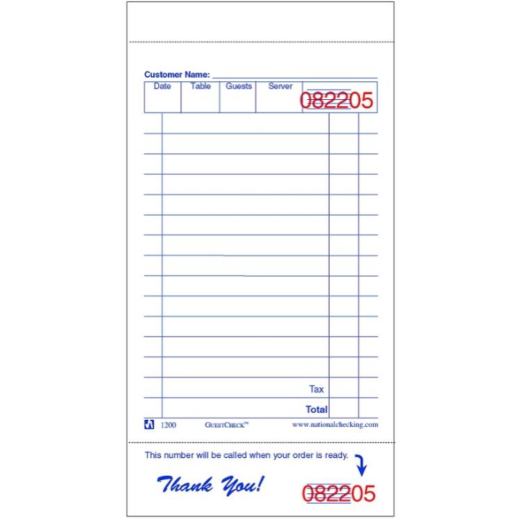 NCCO GUEST CHECK G6000SP CARBON COPY 35X675 INCH US Foods CHEF'STORE