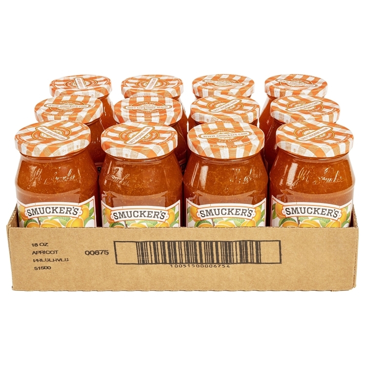 SMUCKER'S APRICOT PRESERVES GLASS JAR