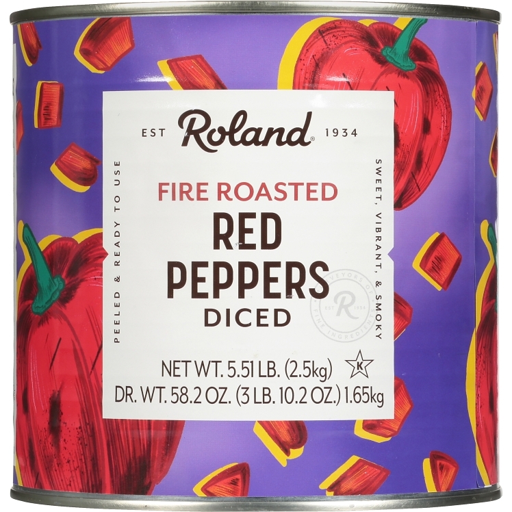 ROLAND PEPPER DICED FIRE ROASTED IN WATER