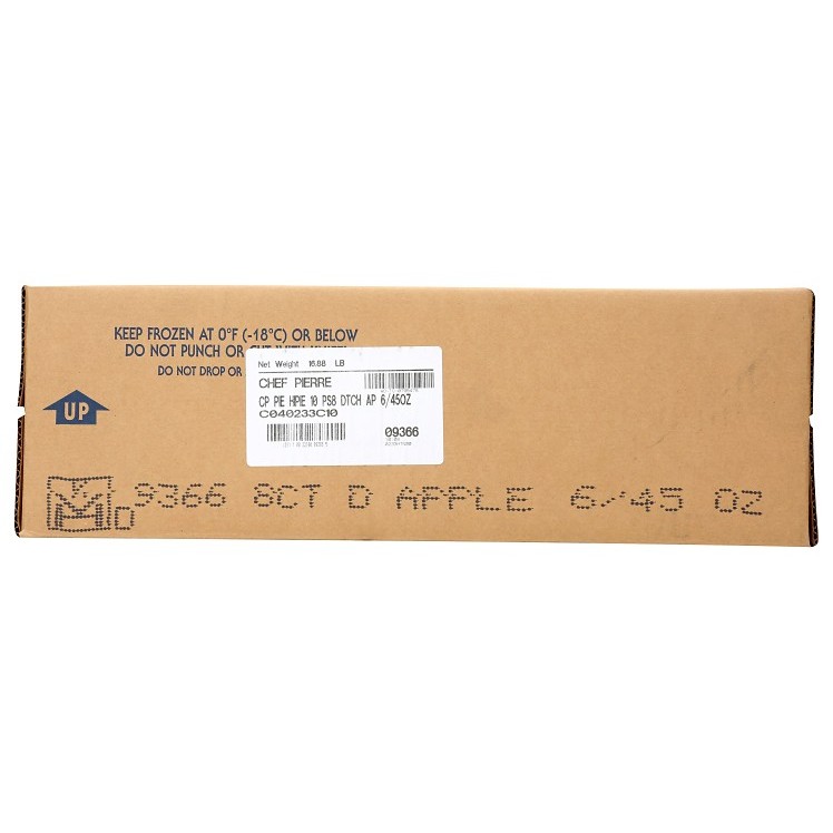CHEF PIERRE APPLE PIE DUTCH 10 INCH 8 SLICES  PREBAKED FROZEN