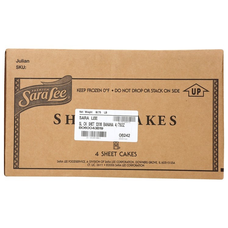 SARA LEE FROZEN UNSLICED ICED BANANA CAKE