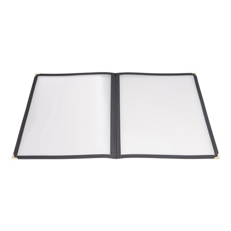 MENU COVER DOUBLE BLACK TRIM CLEAR 8.5IN X 11IN