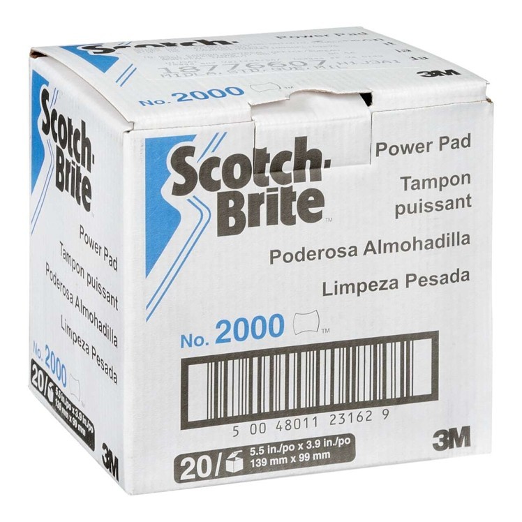 3M SCOTCHBRITE POWER PAD BLUE 5.5 X 3.9 INCH 2000CC