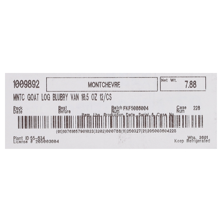 MONTCHEVRE GOAT CHEESE BLUEBERRY VANILLA LOG