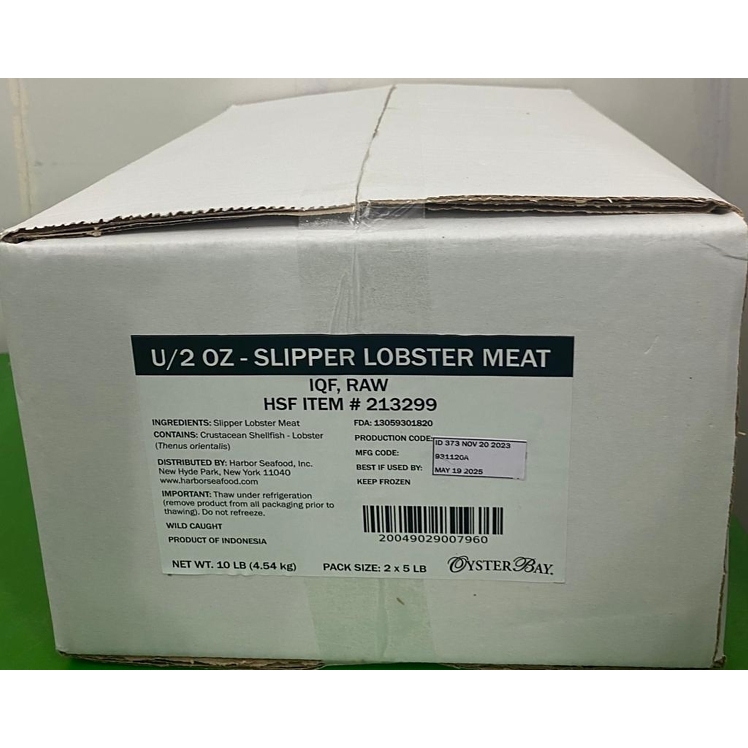 OYSTER BAY SLIPPER LOBSTER MEAT U/2 OZ