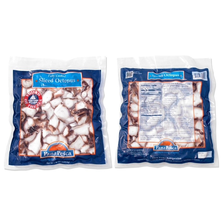 SLICED OCTOPUS COOKED