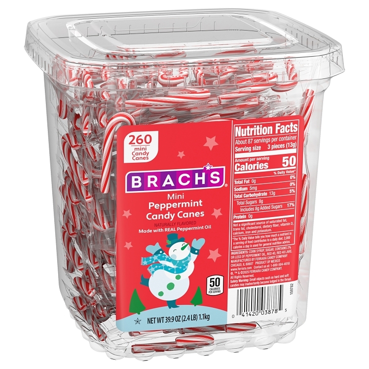 BRACH'S MINI PEPPERMINT CANDY CANES 39.9OZ