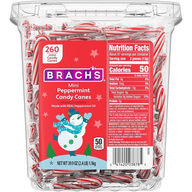 BRACH'S MINI PEPPERMINT CANDY CANES 39.9OZ