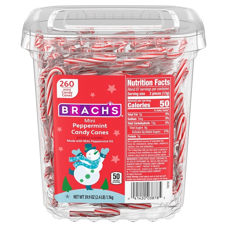 BRACH'S MINI PEPPERMINT CANDY CANES 39.9OZ