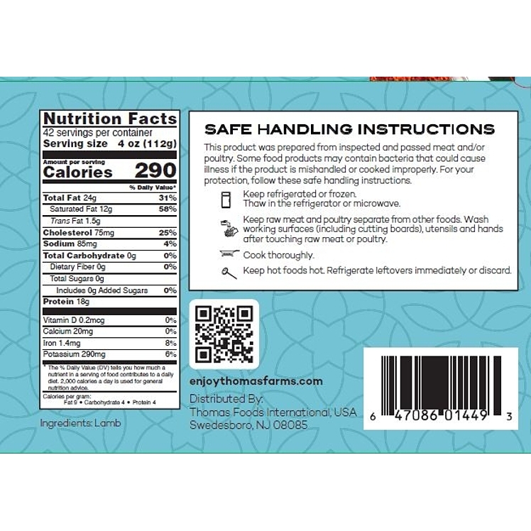 THOMAS FARMS LAMB CUBES BONE-IN HALAL