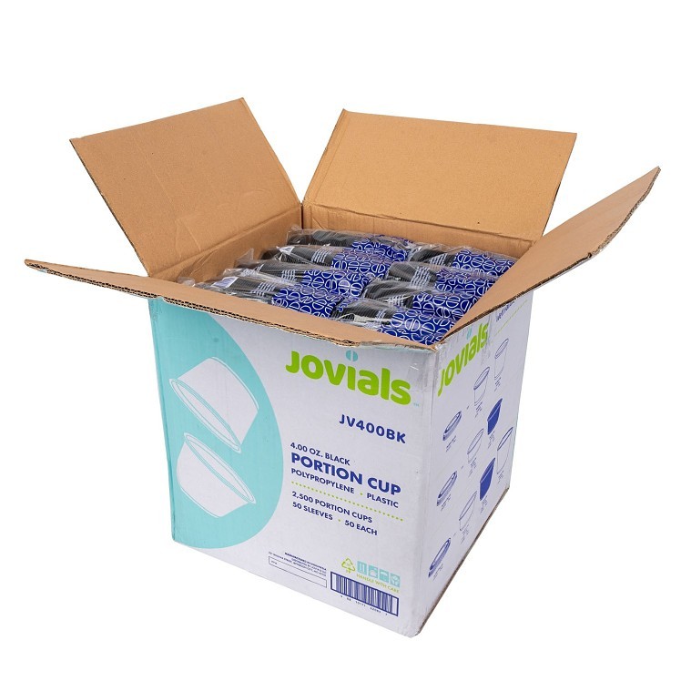 JOVIALS 4 OZ BLACK POLYPROPYLENE PORTION CUP