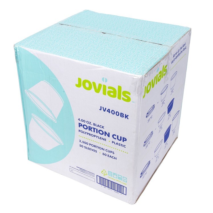 JOVIALS 4 OZ BLACK POLYPROPYLENE PORTION CUP